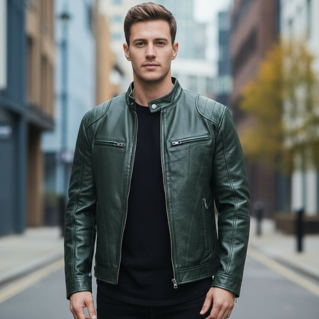 Men's Casual Biker Jacket | Eco-Friendly Vegan Leather