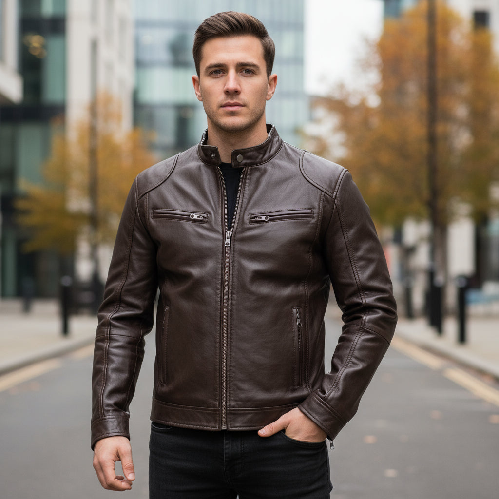 Men's Casual Biker Jacket | Eco-Friendly Vegan Leather