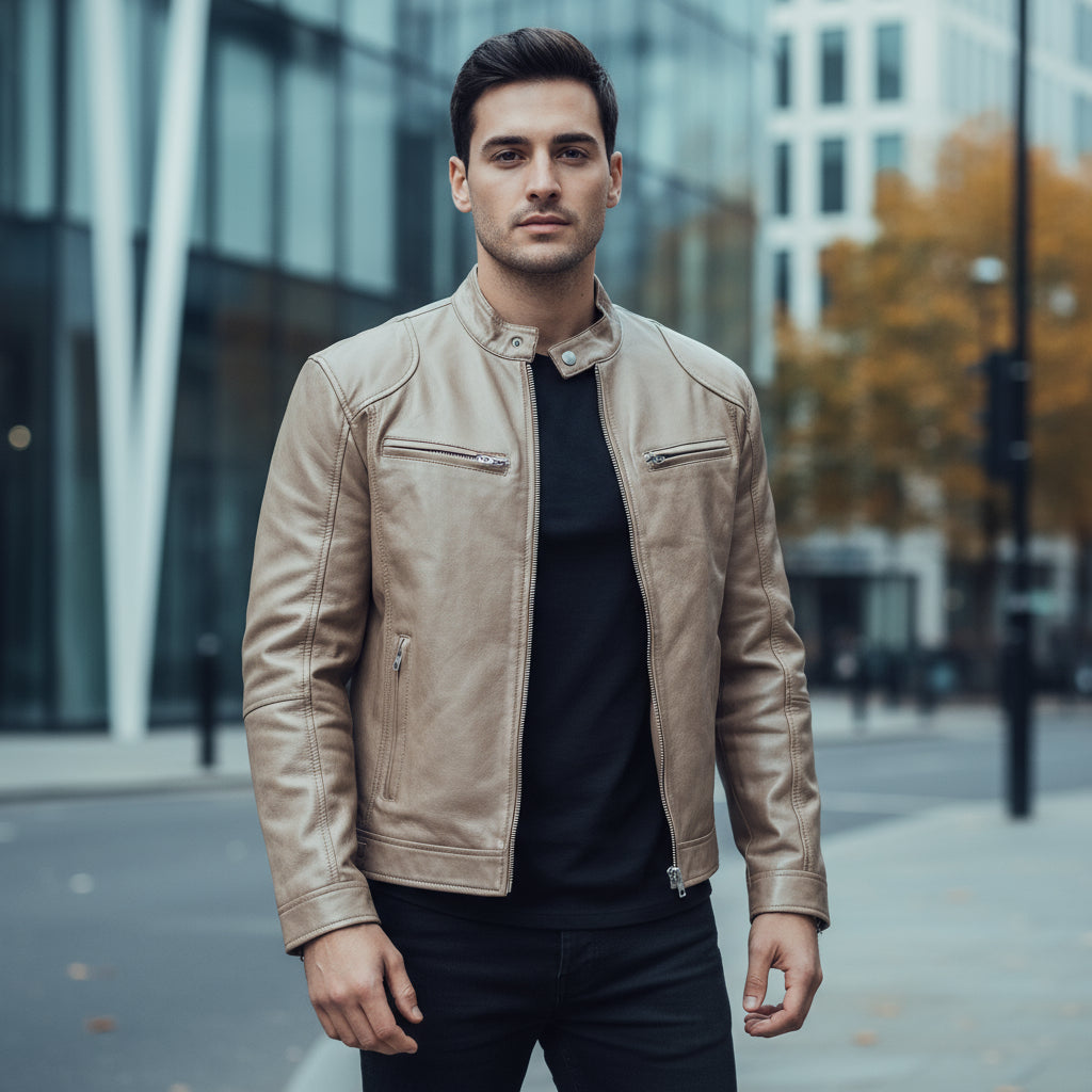 Men's Casual Biker Jacket | Eco-Friendly Vegan Leather