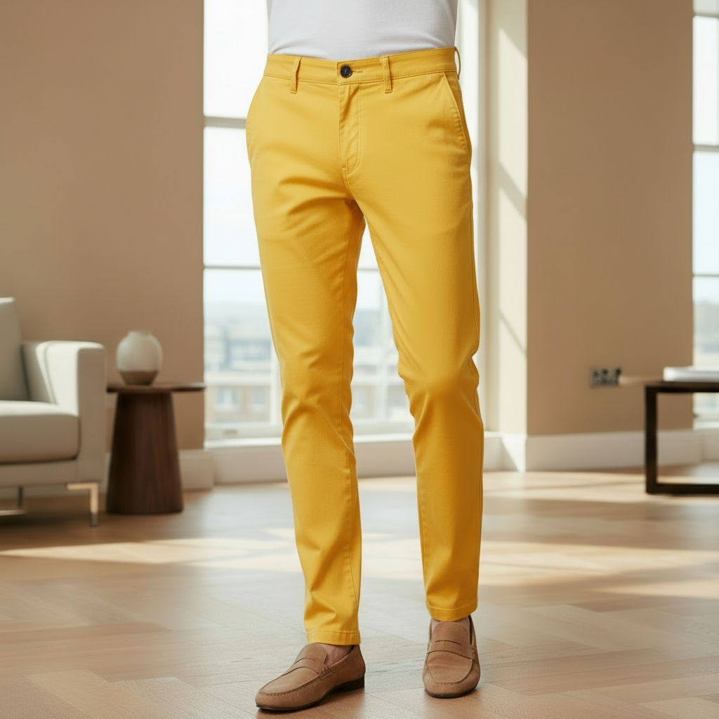 Men's Slim Fit Chino Pants | Classic Khaki Design, Durable Fabric