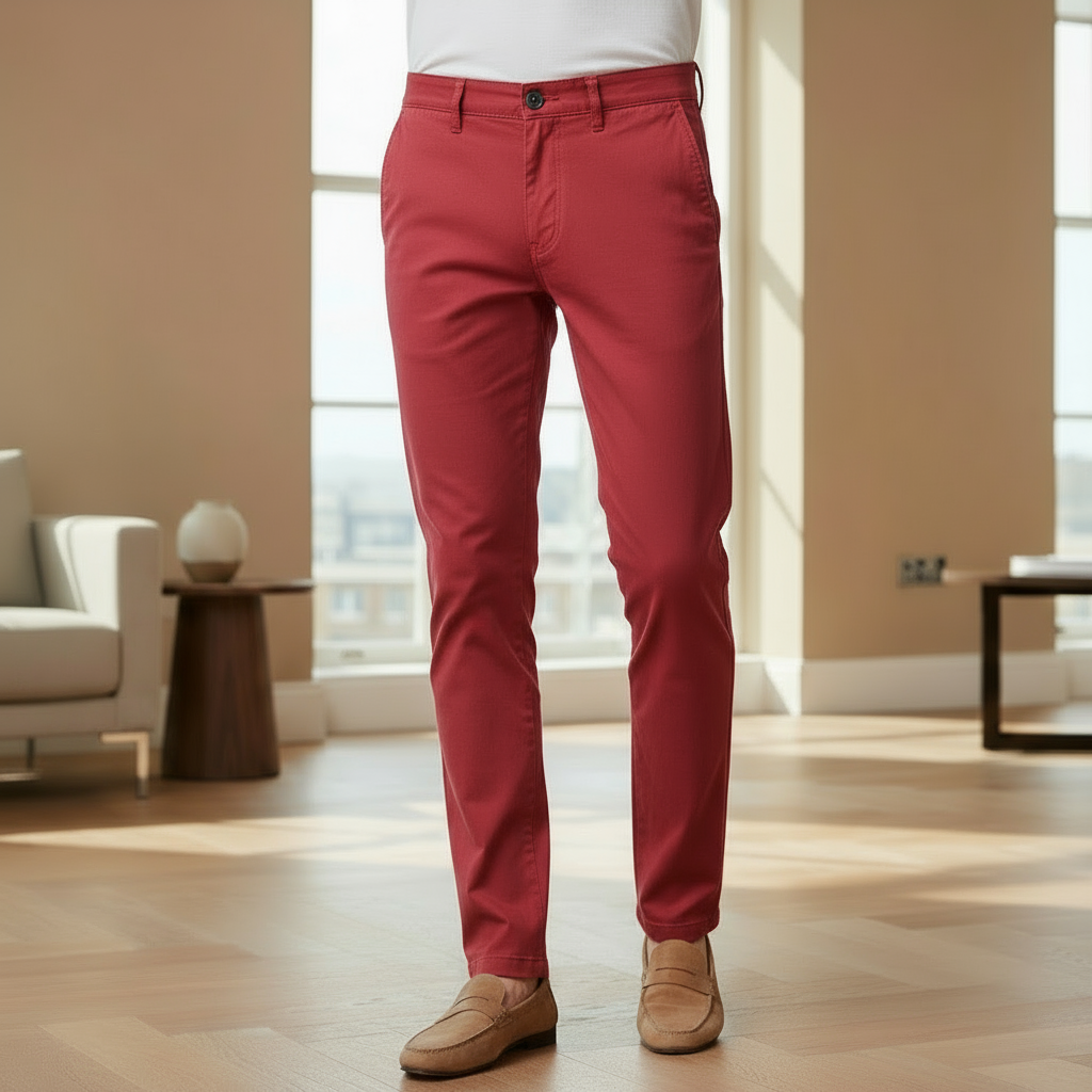 Men's Slim Fit Chino Pants | Classic Khaki Design, Durable Fabric