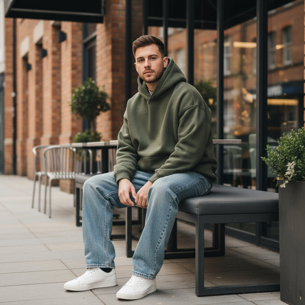 Men's Oversized Hoodie | Thick Fleece, Essential for Winter