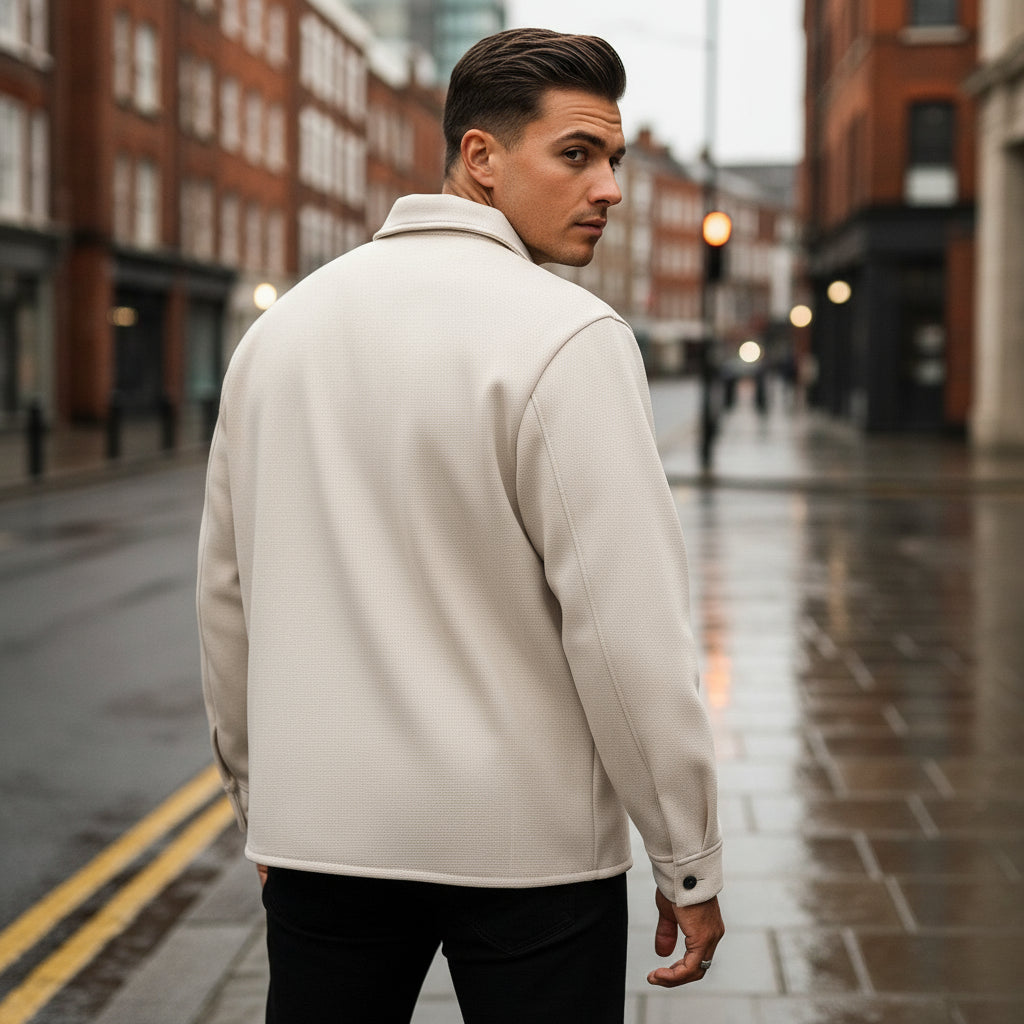 Men's Jacket | Casual Fit Cotton Blend for Autumn Layering