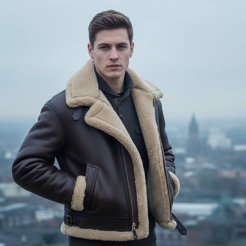 Men's Premium Sheepskin Jacket | Classic Aviator Style