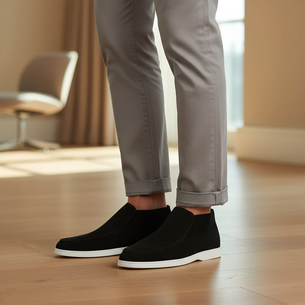 Men's Ankle-High Suede Loafers | Minimalist Style