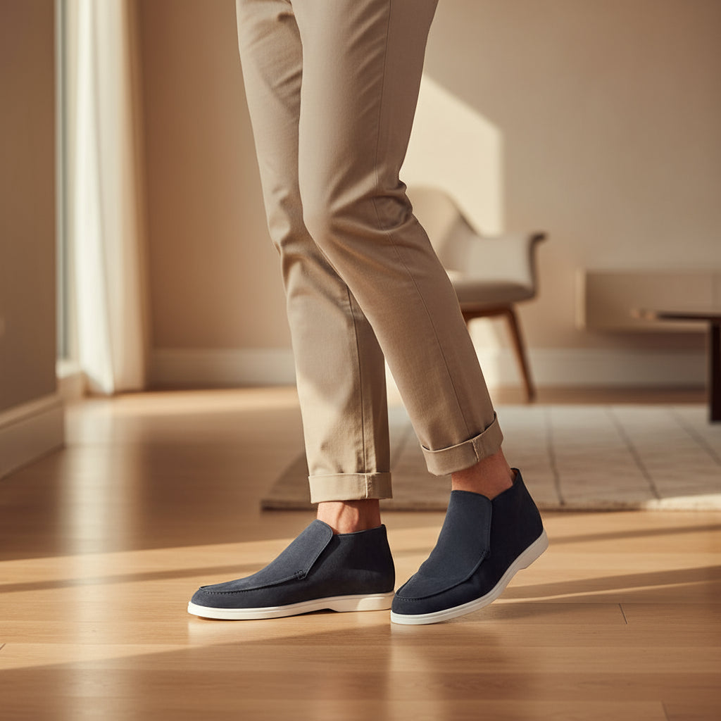 Men's Ankle-High Suede Loafers | Minimalist Style