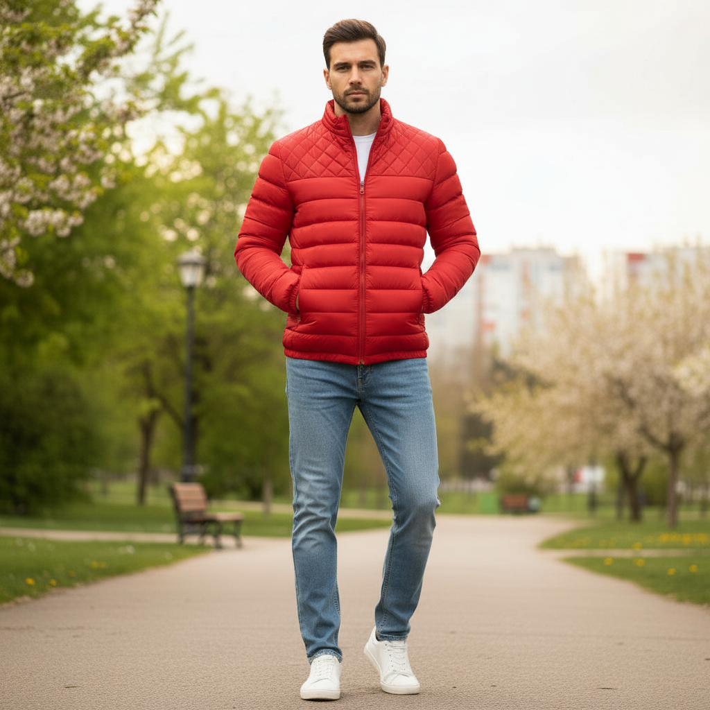Men's Waterproof Puffer Jacket | Casual Fit and Padded Design