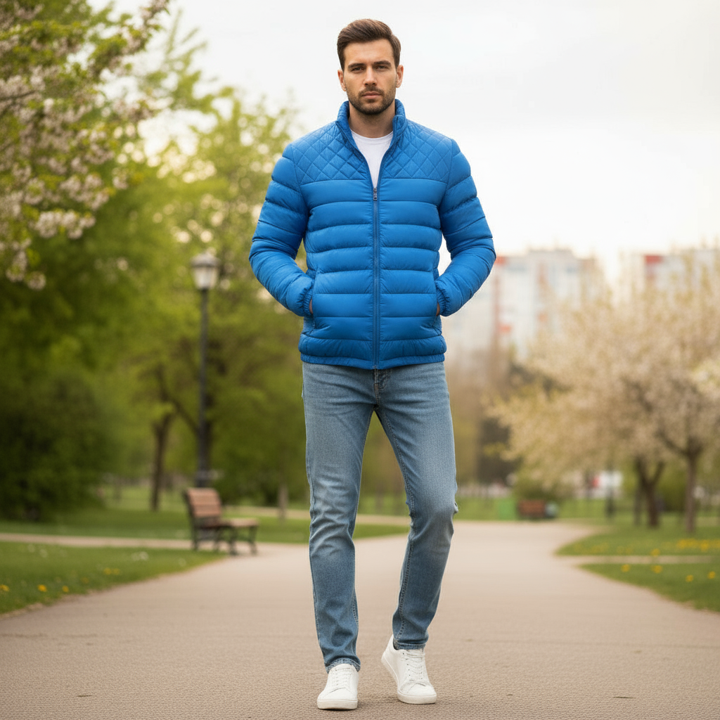 Men's Waterproof Puffer Jacket | Casual Fit and Padded Design