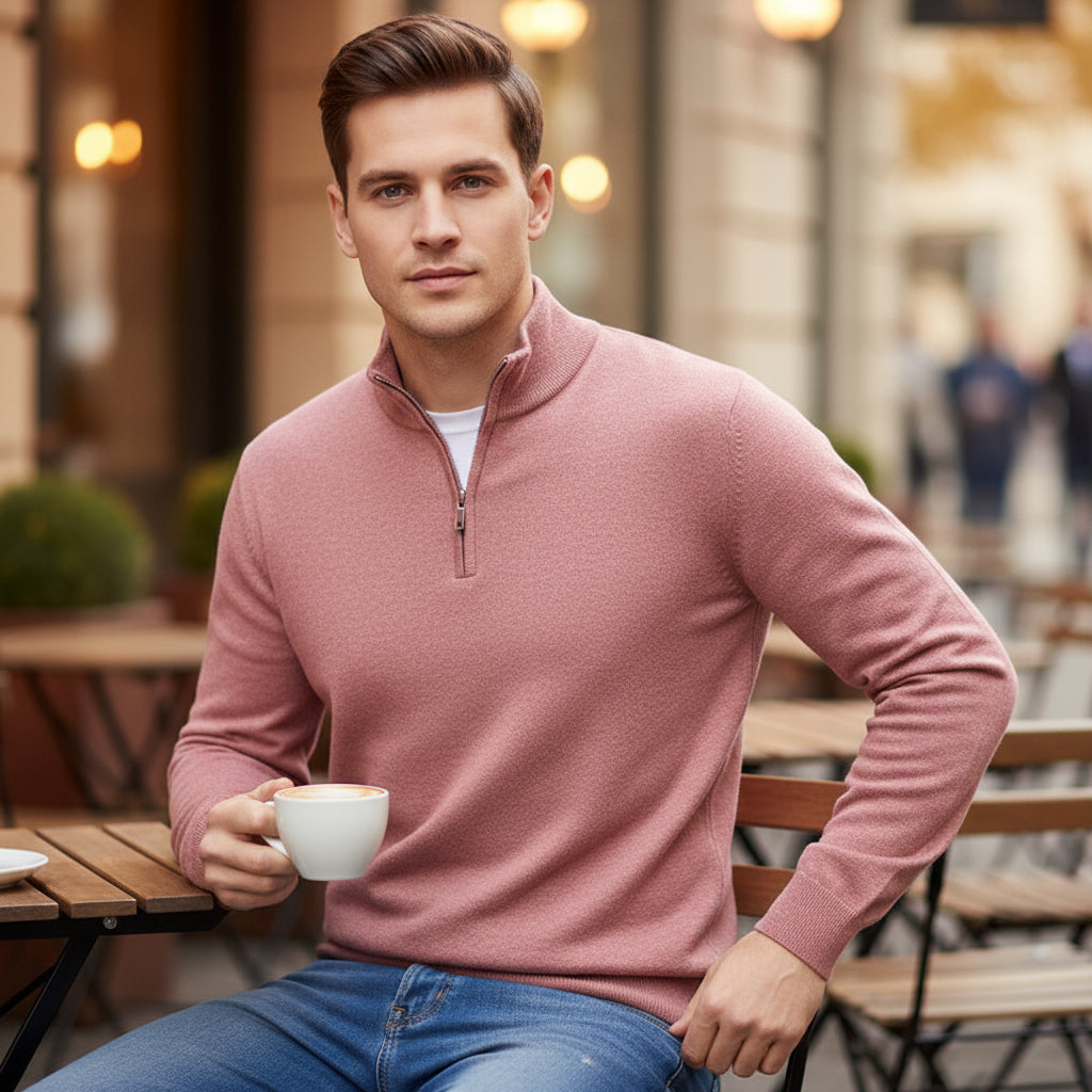 Men's V-Neck Pullover | Soft Cotton Blend, Regular Fit
