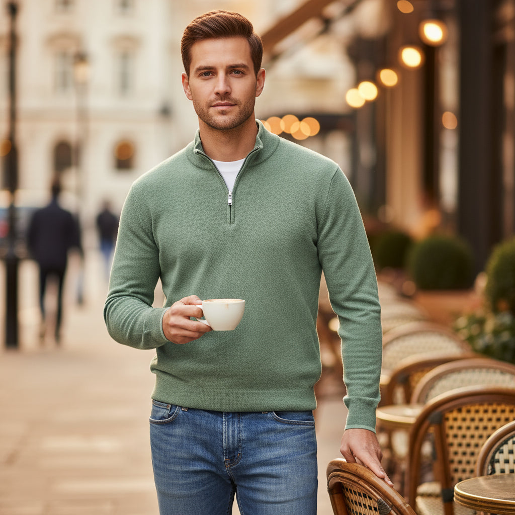 Men's V-Neck Pullover | Soft Cotton Blend, Regular Fit