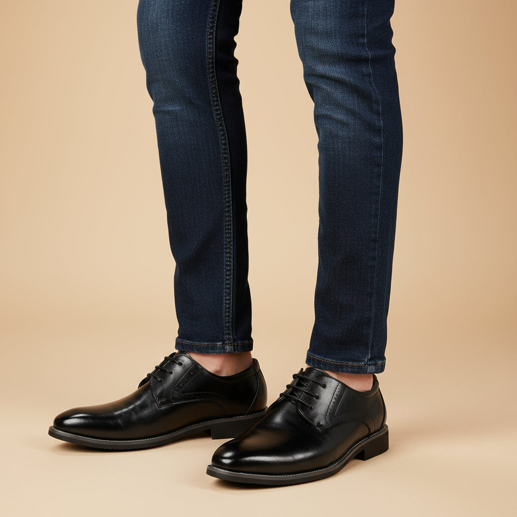 Men's Brogue Detail Lace-Up Shoes | Lightweight Design