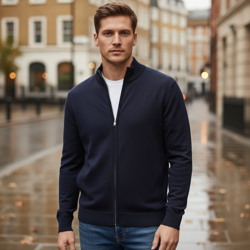 Men's Full Zip Sweater | Relaxed Fit