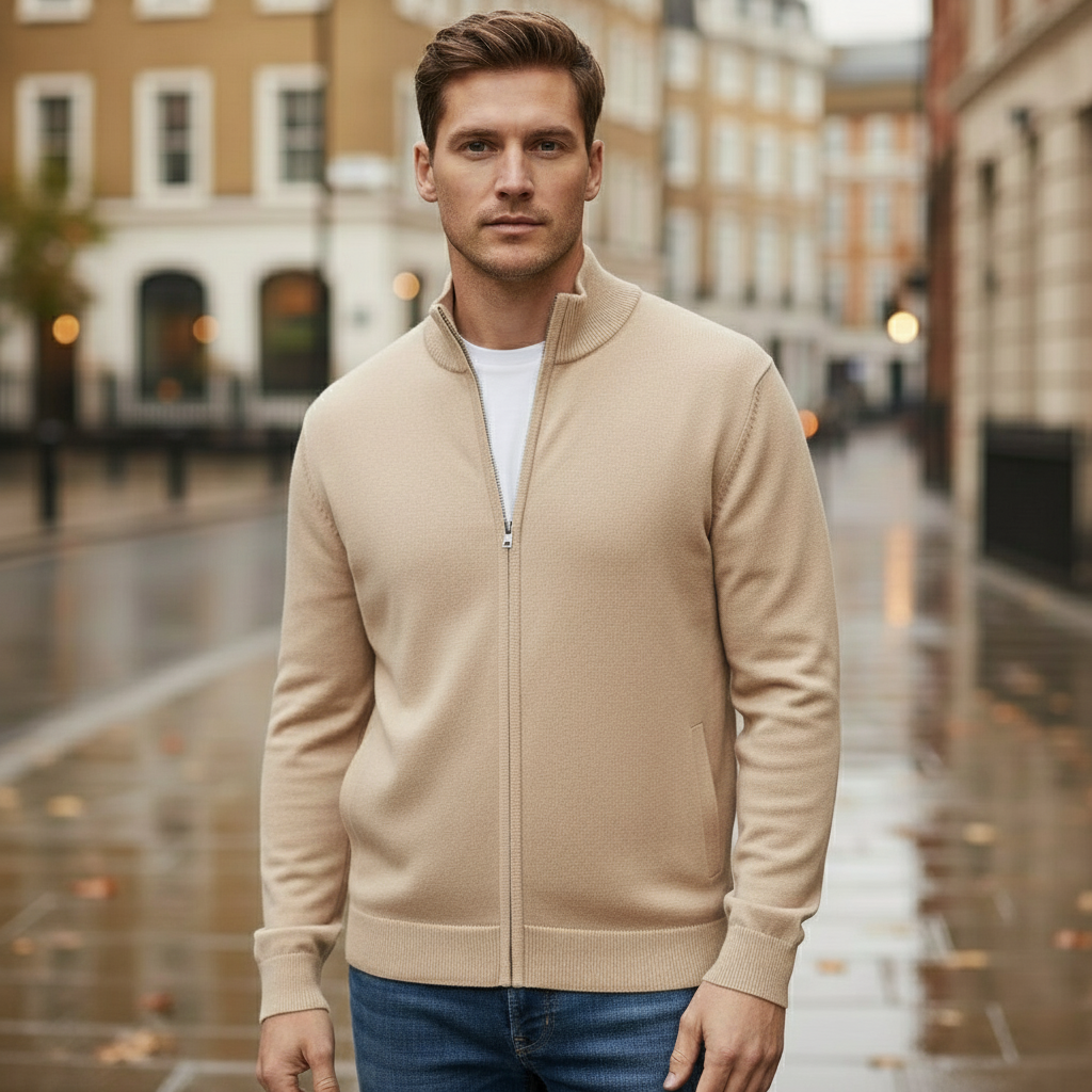 Men's Full Zip Sweater | Relaxed Fit