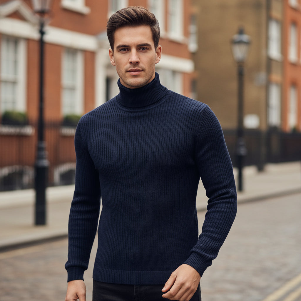 – Men's Slim Fit Turtleneck | Soft Knit Fabric
