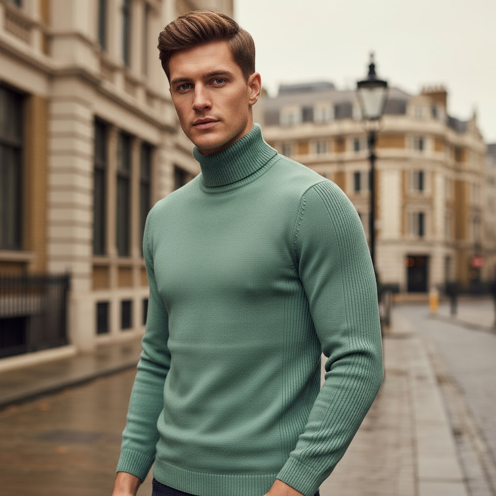 – Men's Slim Fit Turtleneck | Soft Knit Fabric