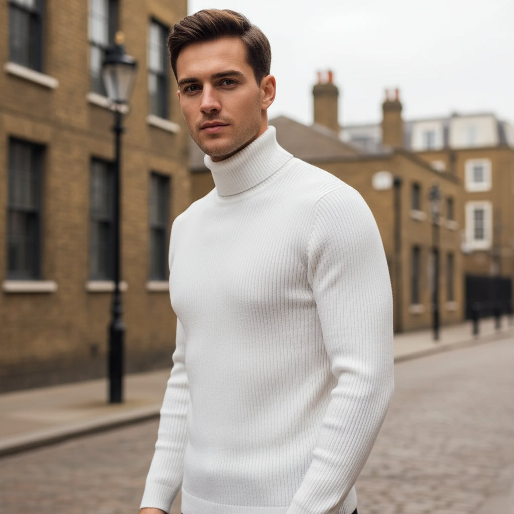 – Men's Slim Fit Turtleneck | Soft Knit Fabric
