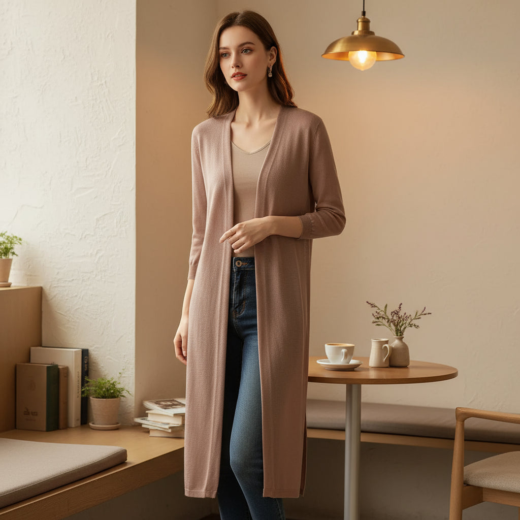 Women's Lightweight Knit Open-Front Cardigan
