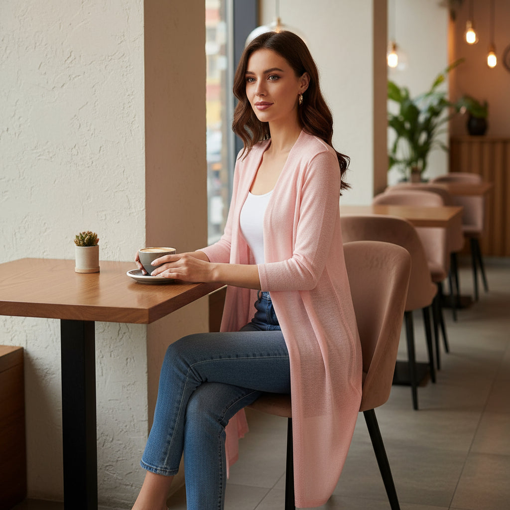 Women's Lightweight Knit Open-Front Cardigan