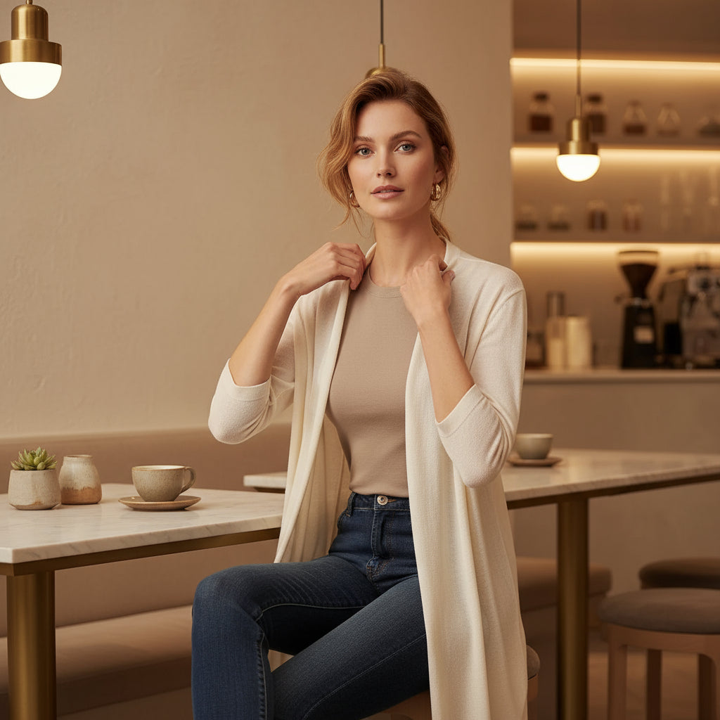 Women's Lightweight Knit Open-Front Cardigan