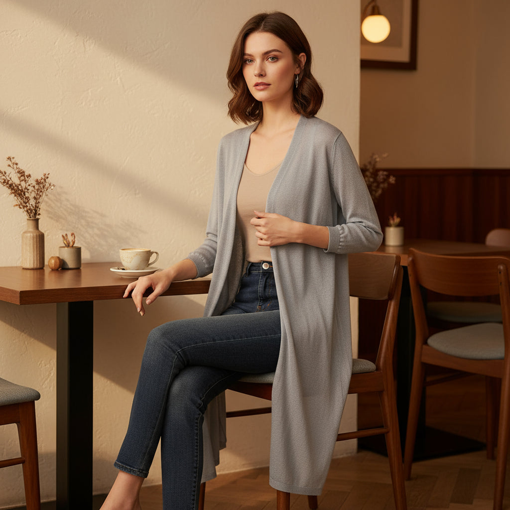 Women's Lightweight Knit Open-Front Cardigan
