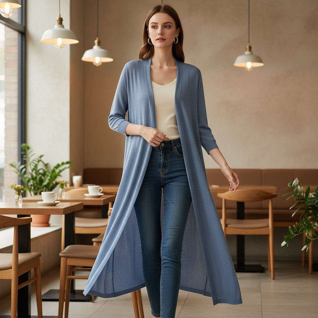 Women's Lightweight Knit Open-Front Cardigan
