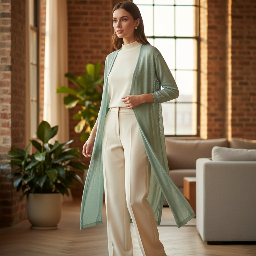 Women's Lightweight Knit Open-Front Cardigan