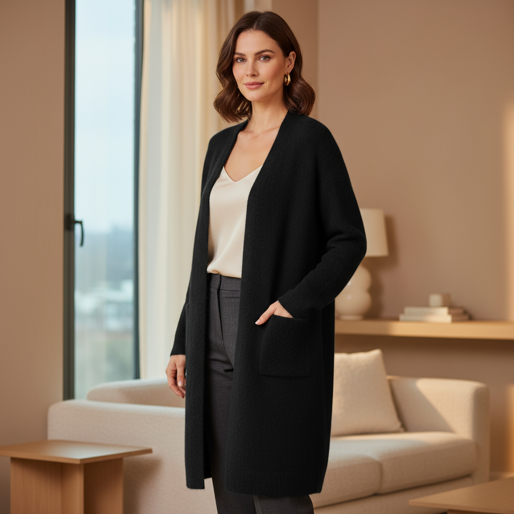 Women's Lightweight Open Front Long Cardigan