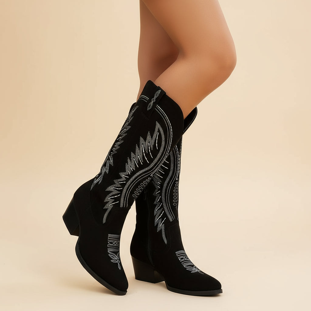 Women's Cowboy Boots | Trendy Western Footwear with Chunky Heel and Contemporary Style