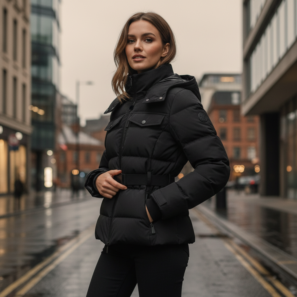 Women's Insulated Puffer Jacket | Water-Resistant with Belted Design