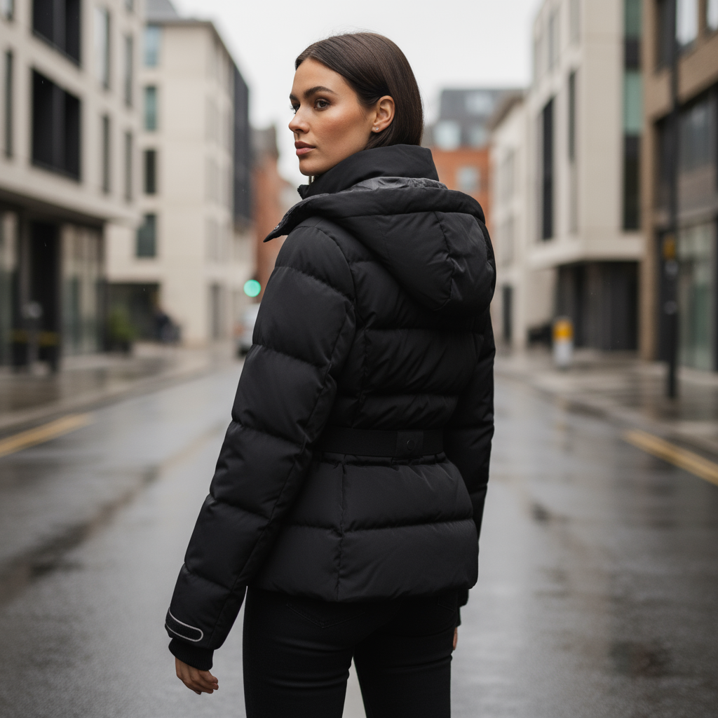 Women's Insulated Puffer Jacket | Water-Resistant with Belted Design