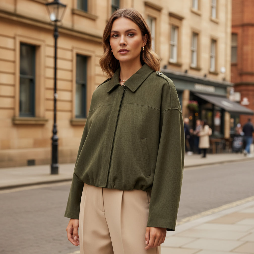 – Women's Short Jacket | Cozy Fabric, Easygoing Fit