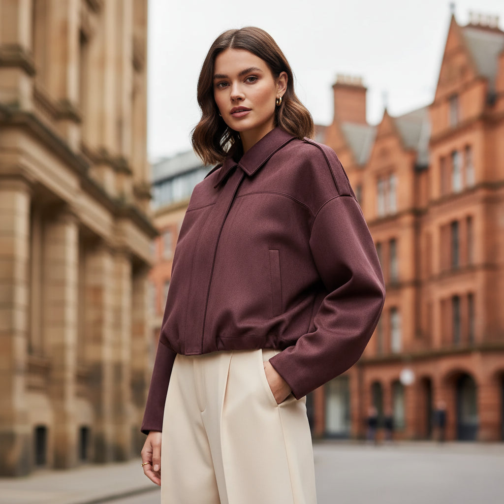 – Women's Short Jacket | Cozy Fabric, Easygoing Fit