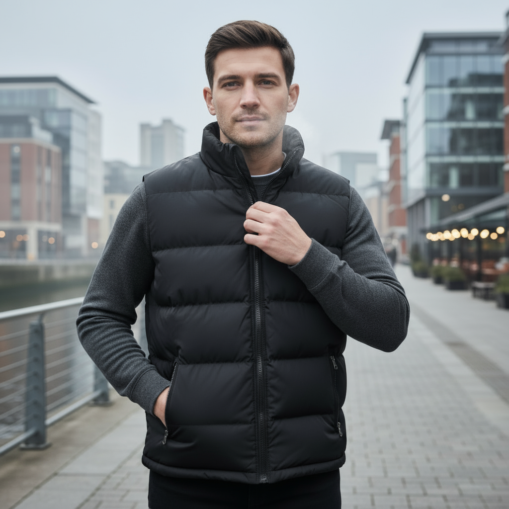 Men's Water-Repellent Puffer Vest | Modern Fit Padded Gilet